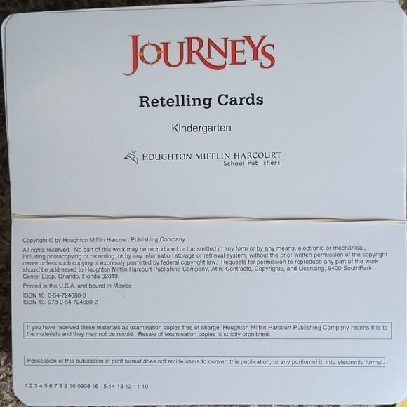 Journeys Kindergarten Retelling Cards Grade K - Picture 3 of 6